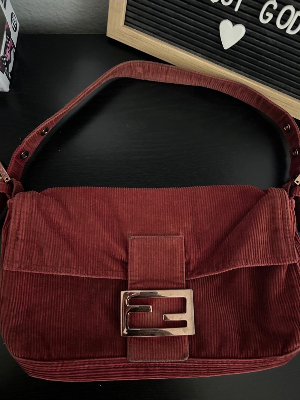 Fendi Vintage Corduroy Shoulder Bag